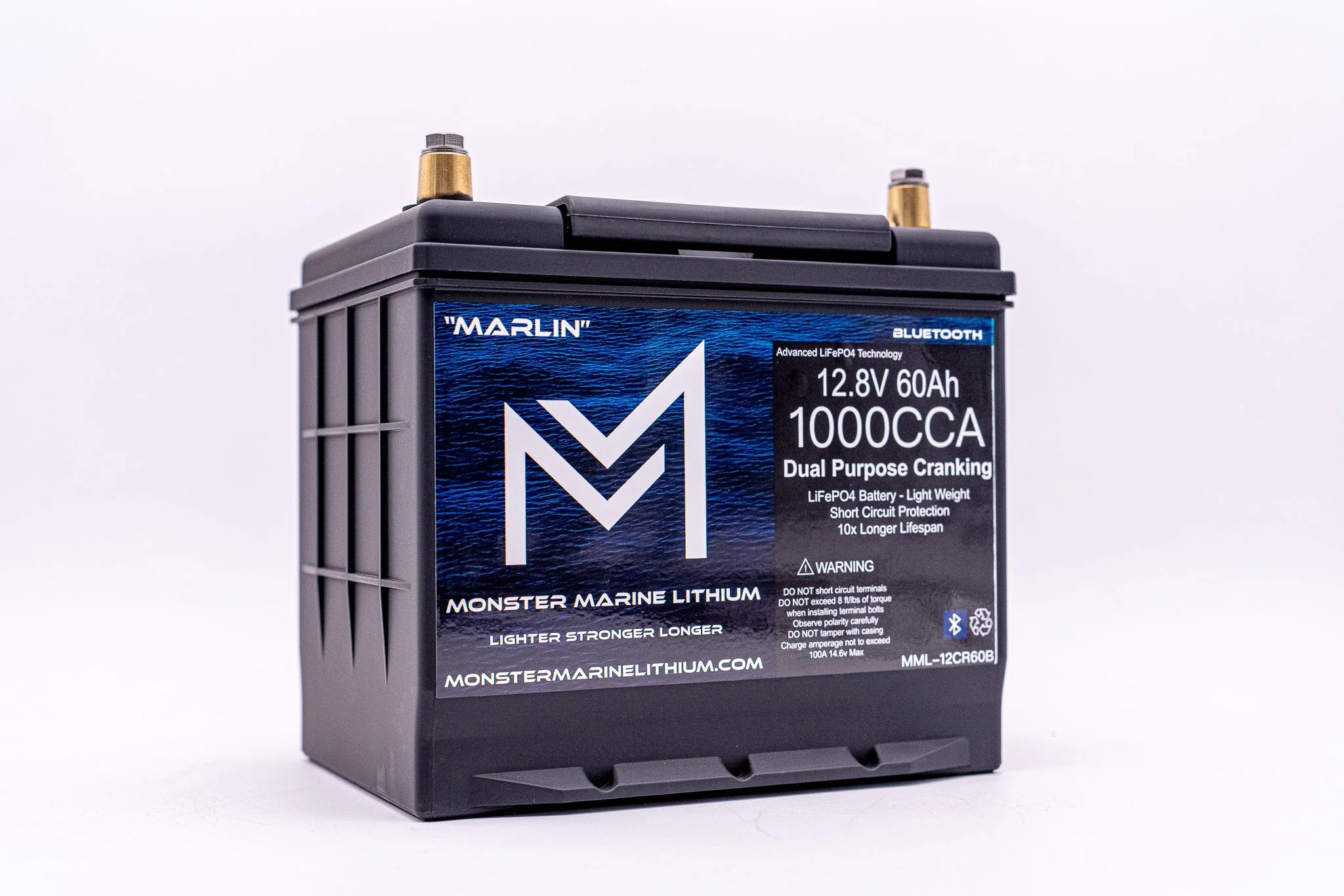 1000CCA 12V 60Ah Dual Purpose Cranking Lithium Battery - BLUETOOTH - MML-12CR60B - Image 3