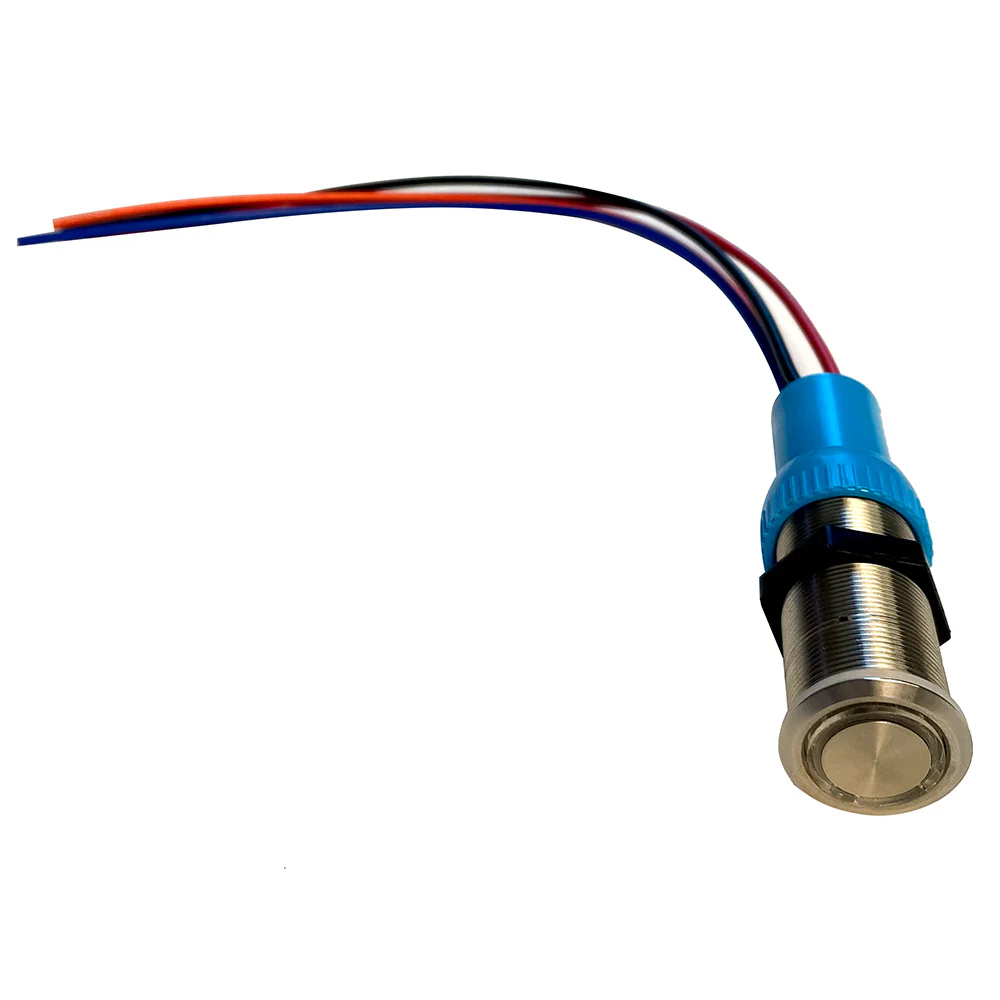 Bluewater 19mm Push Button Switch - Off/(On)/(On) Double Momentary Contact - Blue/Green/Red LED - 1' Lead [9057-2123-1] - Image 2
