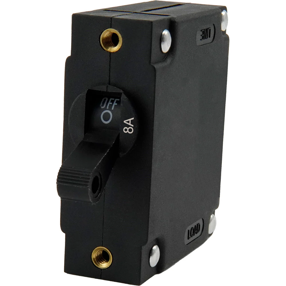 Egis A Series Black Toggle Panel Mount Circuit Breaker - Single Pole 8A [3211-08]