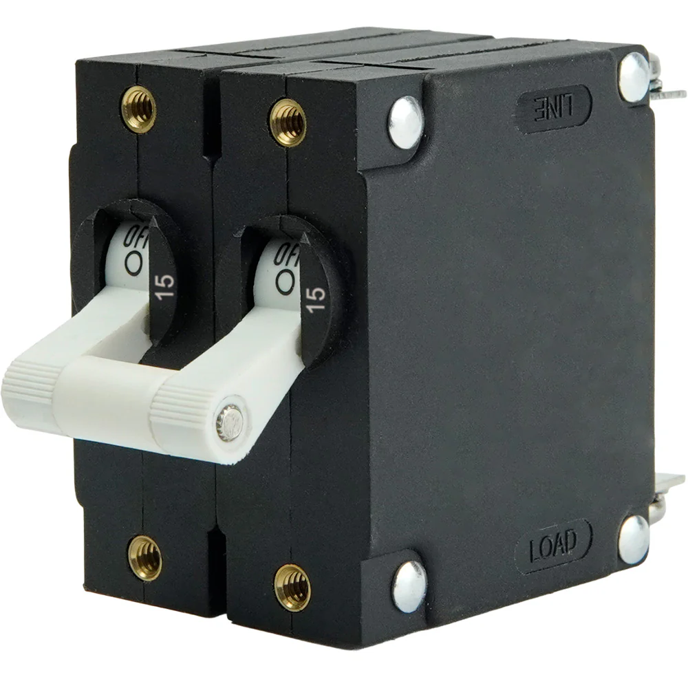 Egis A Series White Toggle Panel Mount Circuit Breaker - Dual Pole 15A [3202-15]
