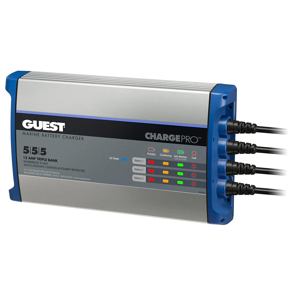 Guest On-Board Battery Charger 15A / 12V - 3 Bank - 120V Input [2713A]