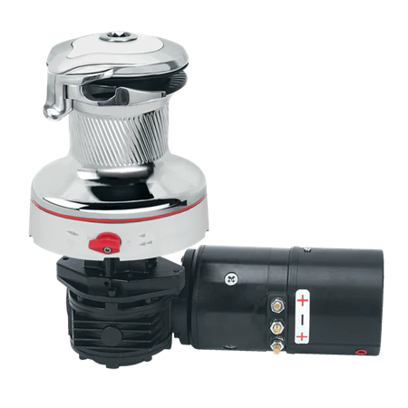 Harken #46 Electric Self-Tailing Rewind Radial Winch - Reverse Speed - Chrome with White Trim