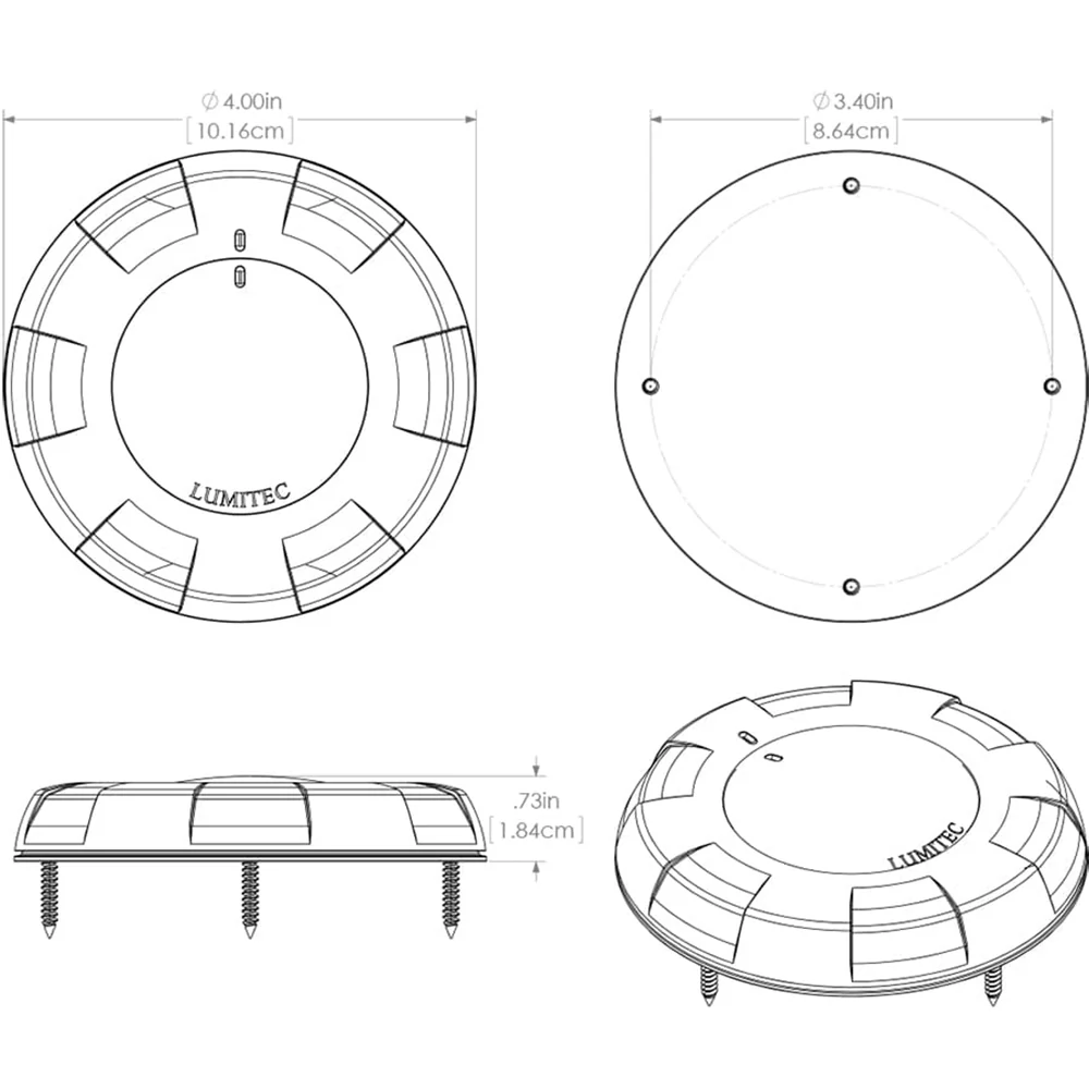 Lumitec Aurora LED Dome Light - White Finish - White/Blue Dimming [101075] - Image 4