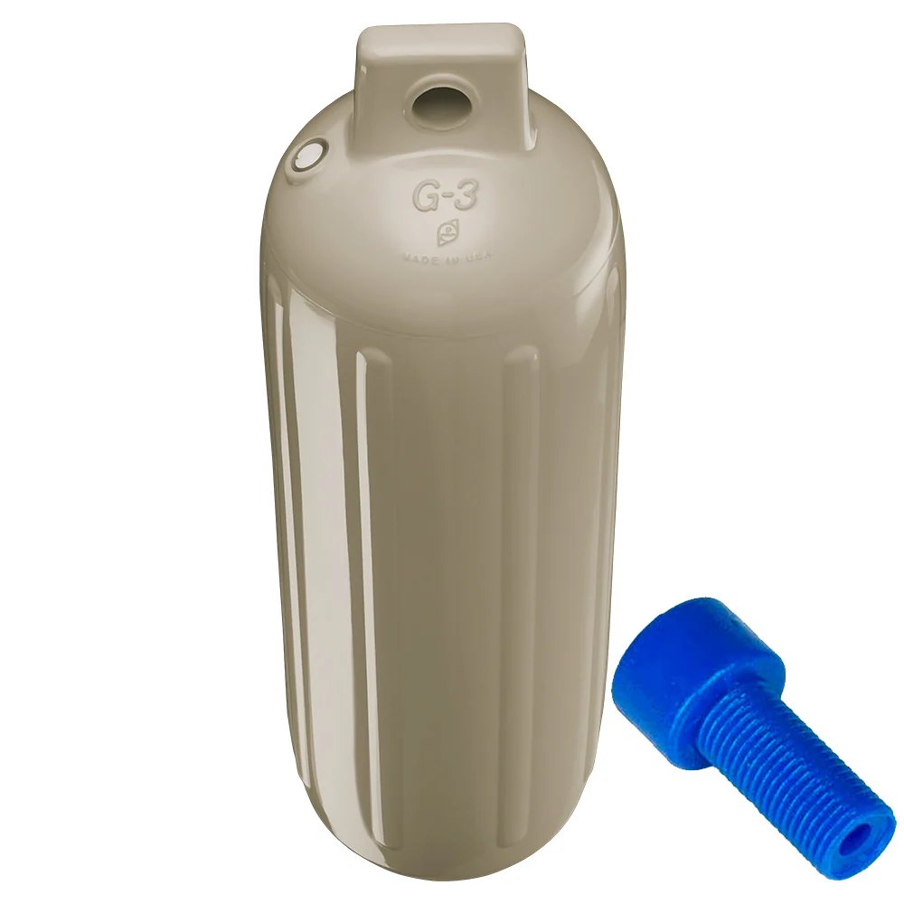 Polyform G-3 Twin Eye Fender 5.5" x 19" - Sand w/Adapter [G-3 SAND W/AIR ADAPTER] - Image 2