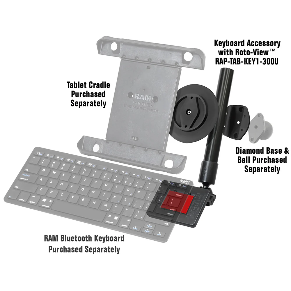 RAM Mount RAM Keyboard Accessory f/Tablets w/RAM Roto-View [RAP-TAB-KB1-300U] - Image 2