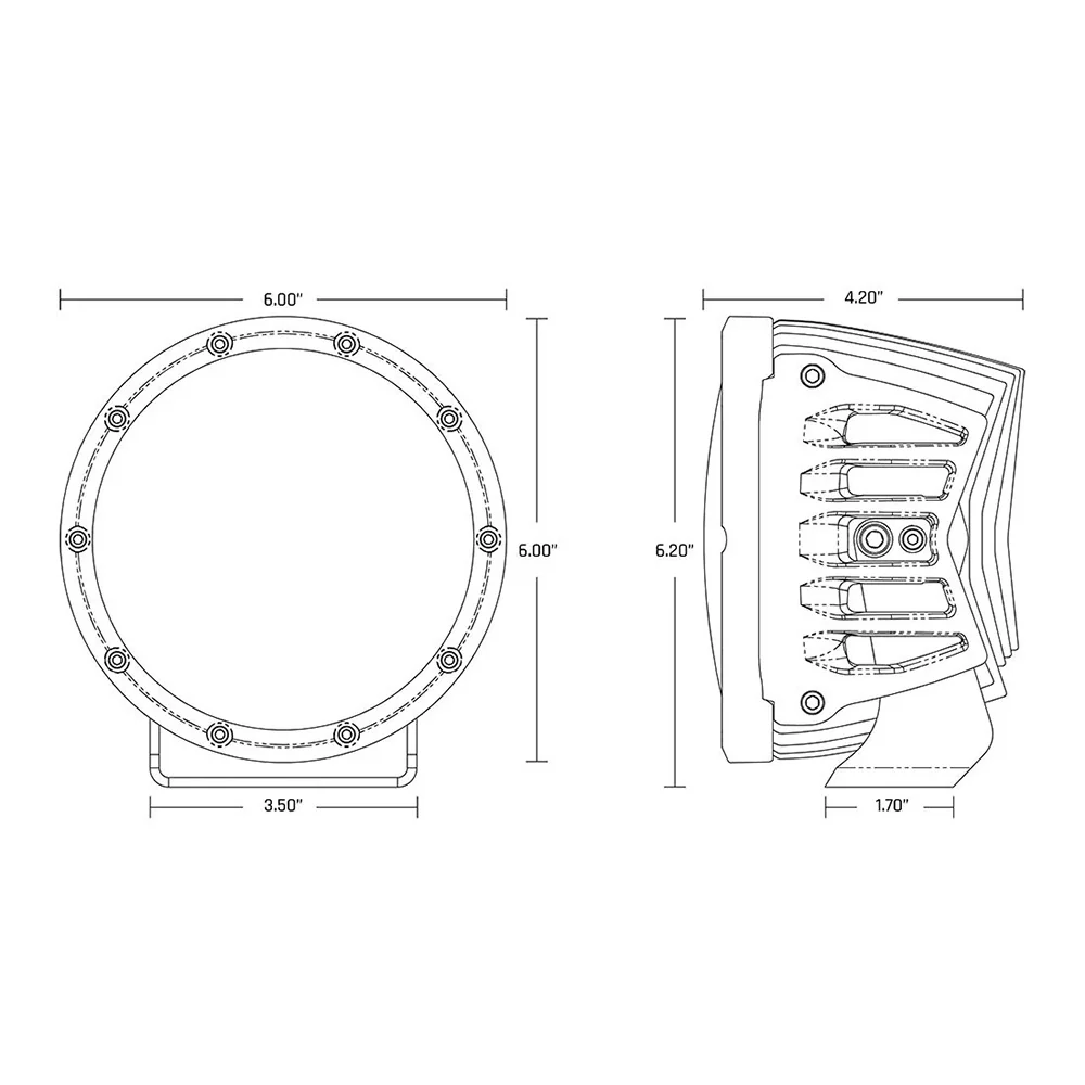RIGID Industries 360 Series 6" Spot w/Amber Pro Lens - Pair [36210] - Image 3