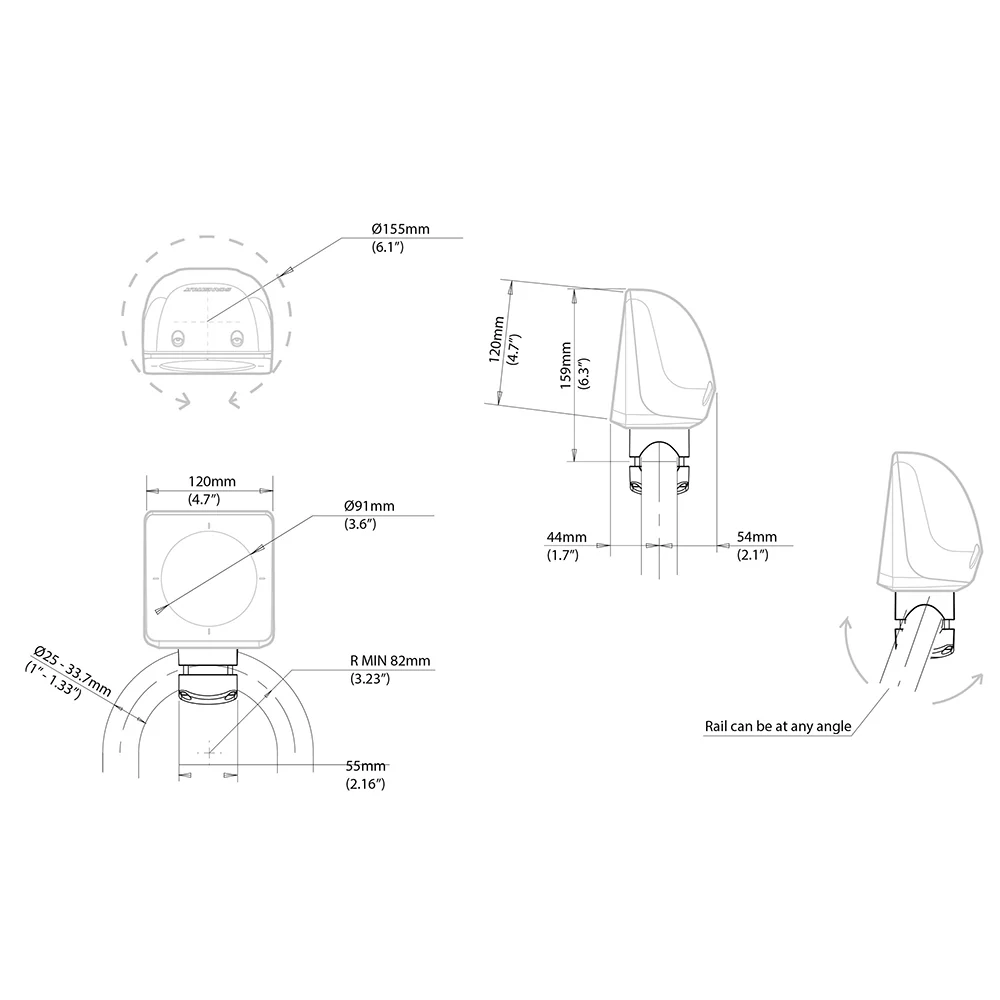 Scanstrut Scanpod Single Instrument Pod Rail Mount - Cut f/Standard Instrument - Fits 1" - 1.33" Rails [SPR-1I-RM] - Image 2