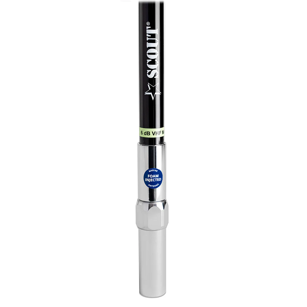 Scout 8' QuickFit Black VHF Antenna w/5M Cable + FME Quick 6 Foam Filled 6db Solid Brass  Copper Element [PF AN NVHF00042T] - Image 2