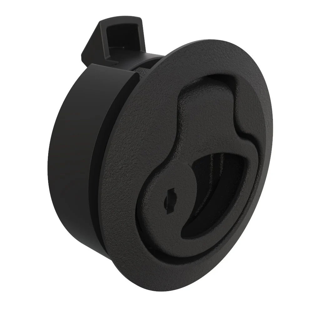 Southco Push-to-Close Latch, Medium Size, Key Locking, 2 - 7mm Grip, Plastic, Natural - Black [M1-41]