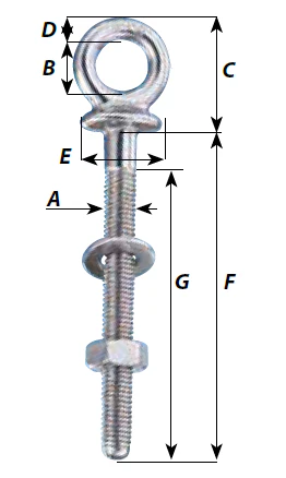 Wichard 3 5/32" Long Eye Bolt w/ 9/16" (8mm) Diameter - Image 2