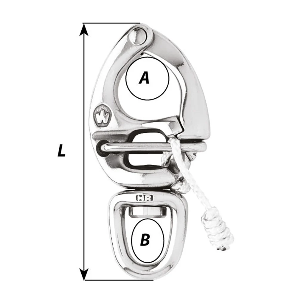 Wichard HR Quick Release Snap Shackle With Swivel Eye - 90mm Length - 3-35/64" [2675W] - Image 2